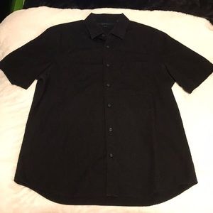 Perry Ellis Black Casual Short Sleeve Button Down